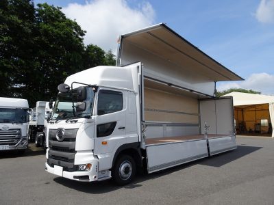 日野 令和5年式 ウイング ハイルーフ 格納G 4軸低床 13.3t積載