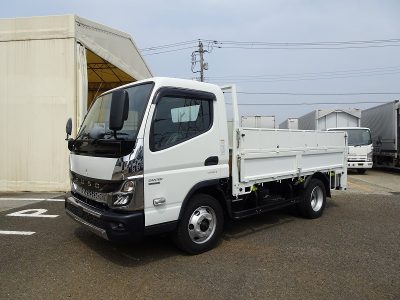 三菱 令和3年式 平ボディー ワイド11尺 全低床 垂直G 4.4t積載
